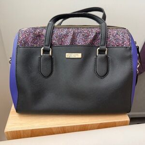 Kate Spade Leather Black and Purple Bag Purse